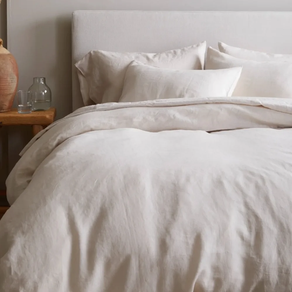 Quince European Linen Duvet Cover Set - King/Cali King - Sand